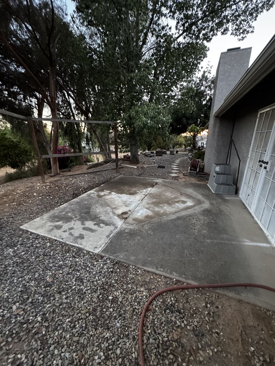 Concrete pad after hot tub removal